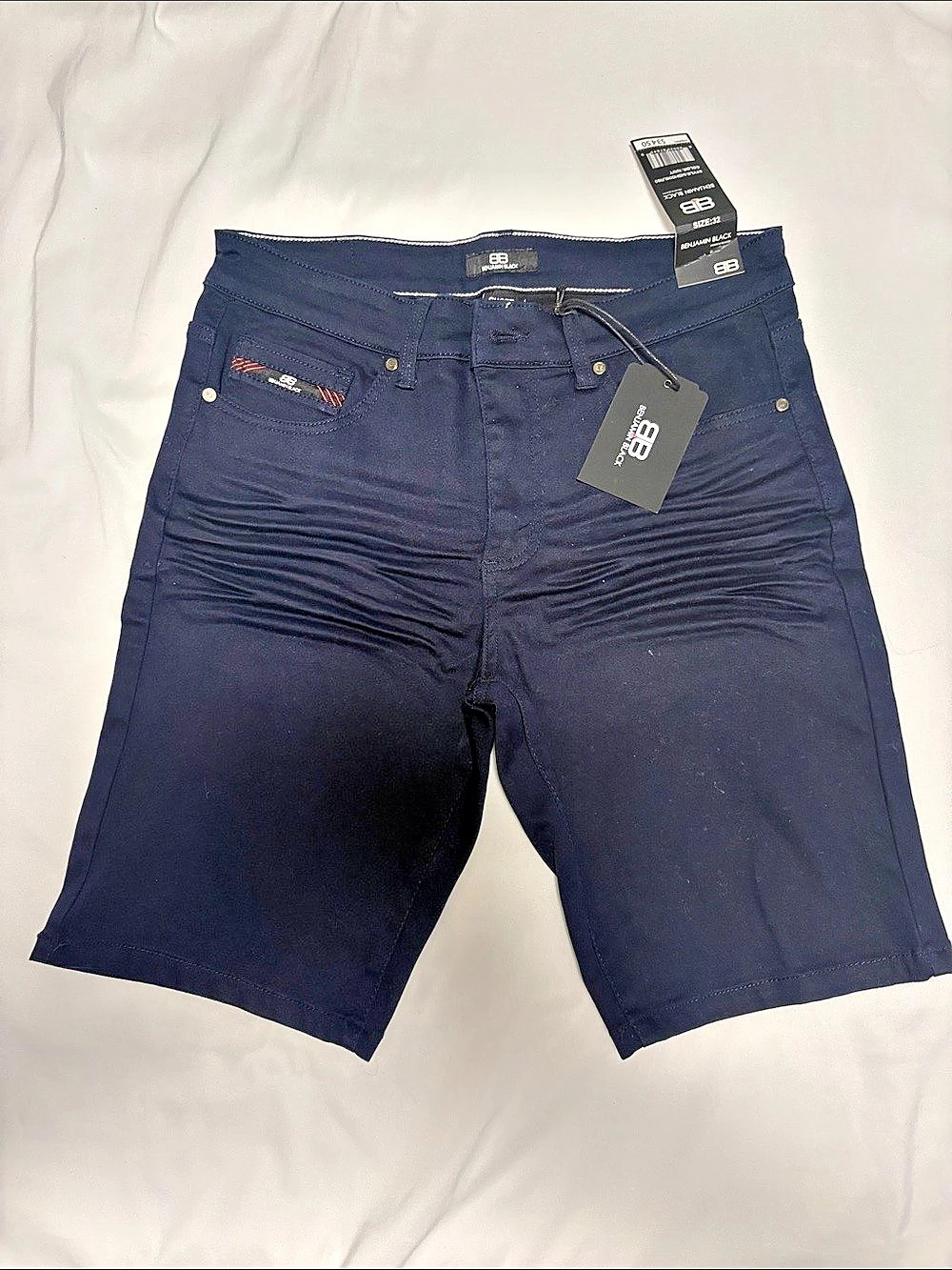 Benjamin Black Men's Shorts Blue Waist 32 NWT
